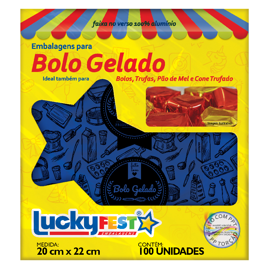 Embalagem para Bolo Gelado Feito Com Amor