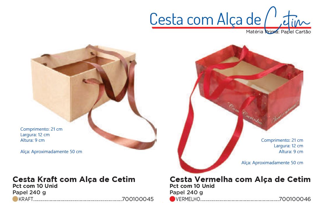 Cesta com Alça de Cetim