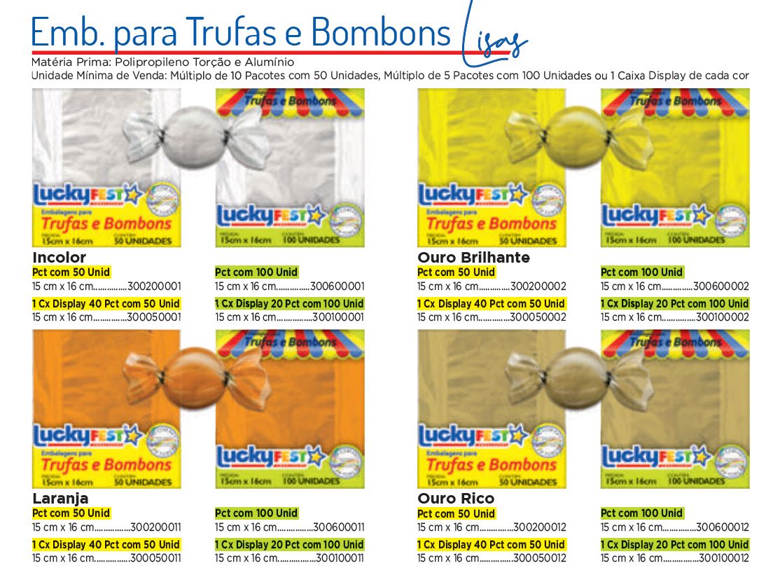 Emb. para Trufas e Bombons Lisas