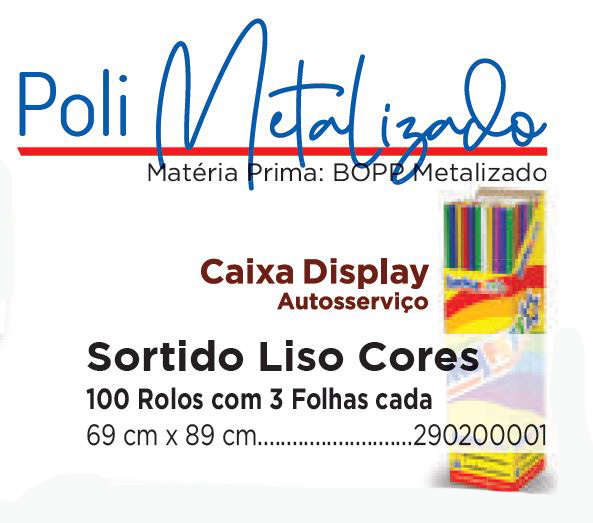 Caixa Display Autosserviço Sortido Liso Cores