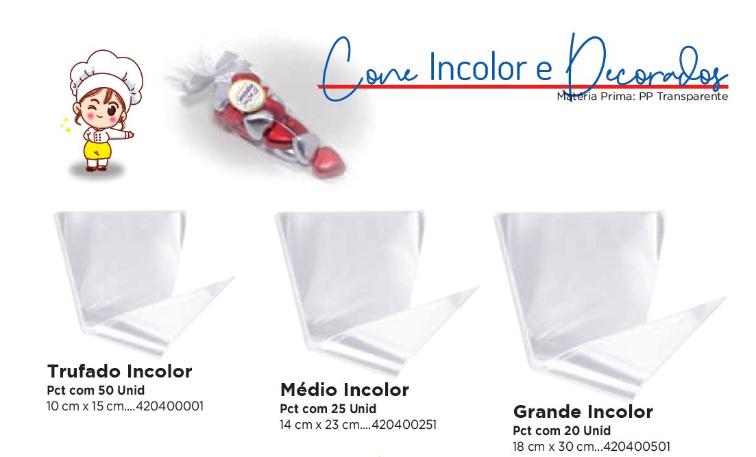 Cone Incolor e Decorados