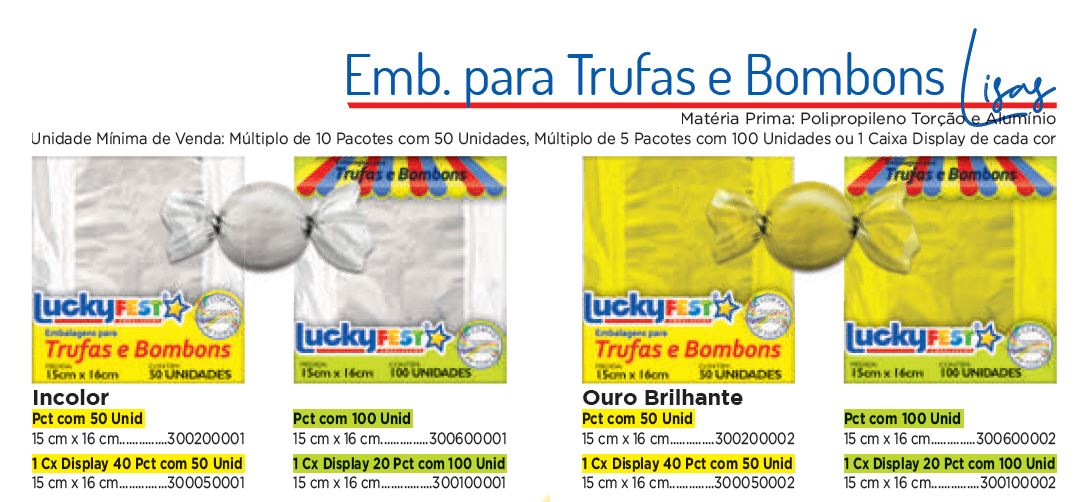 Emb. para Trufas e Bombons Lisas