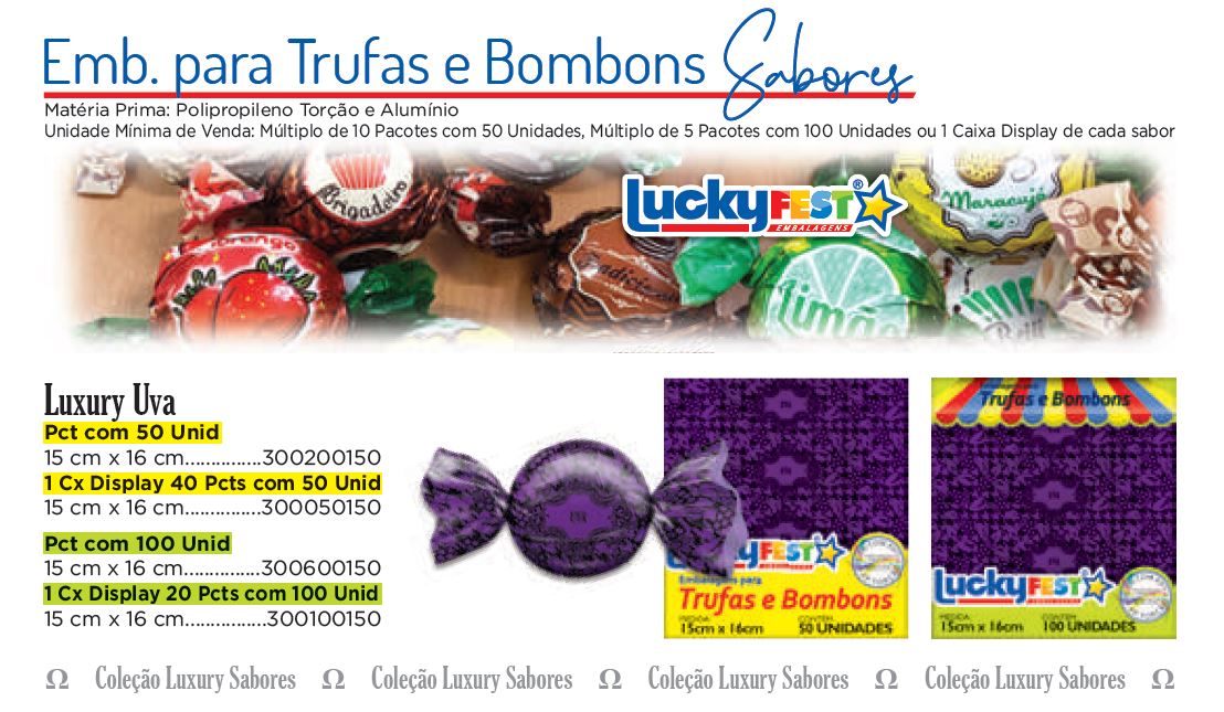 Emb. para Trufas e Bombons Sabores