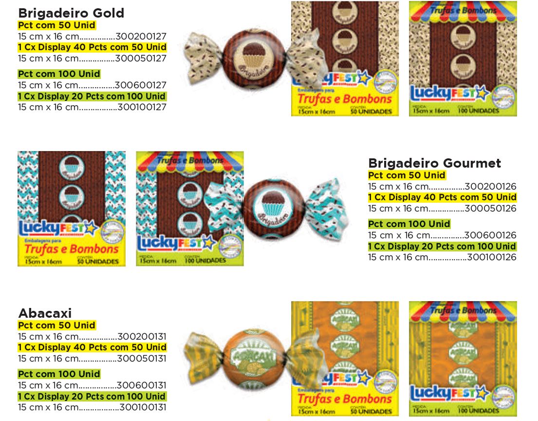 Emb. para Trufas e Bombons Sabores
