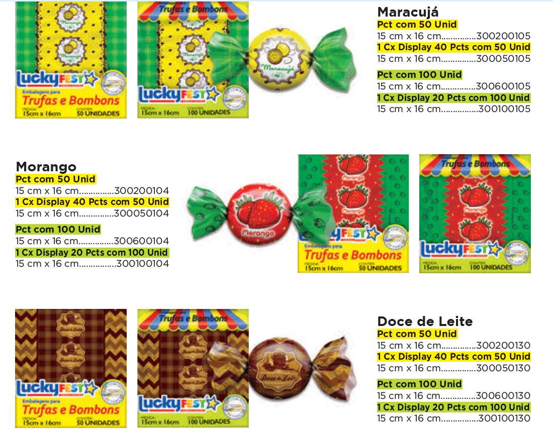 Emb. para Trufas e Bombons Sabores