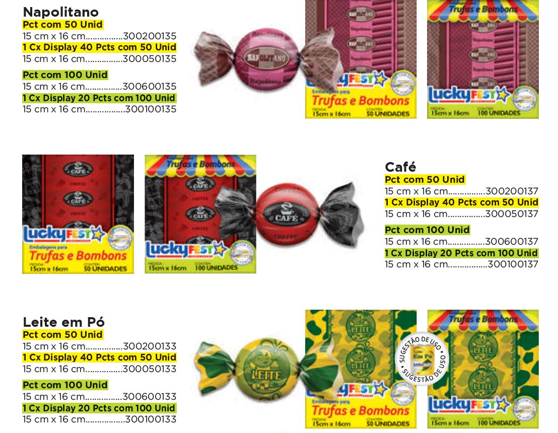 Emb. para Trufas e Bombons Sabores