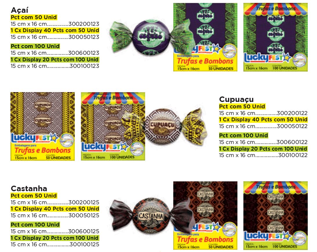 Emb. para Trufas e Bombons Sabores