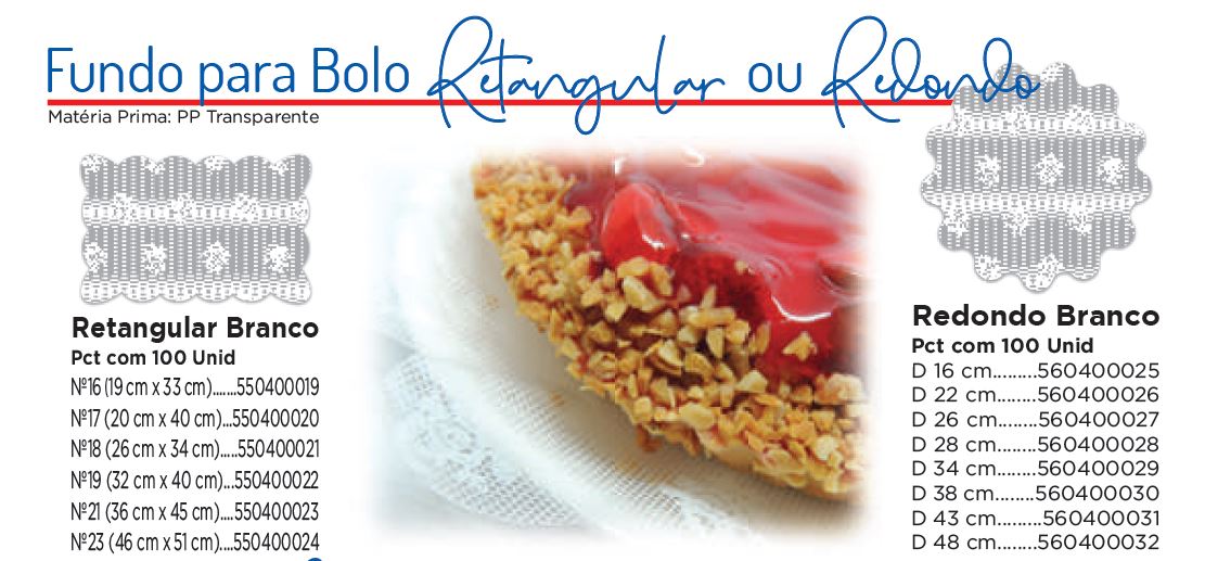 Fundo para Bolo Retangular