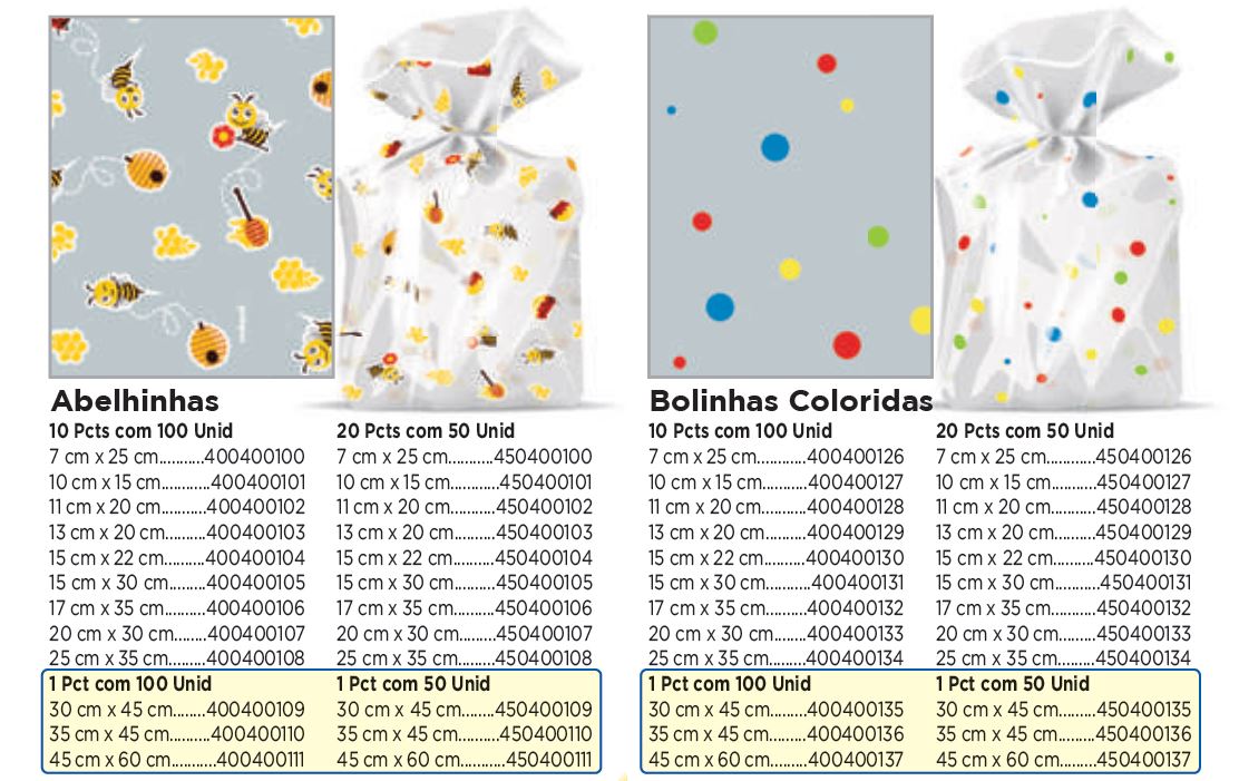 PP Saquinhos: Incolor e Decor