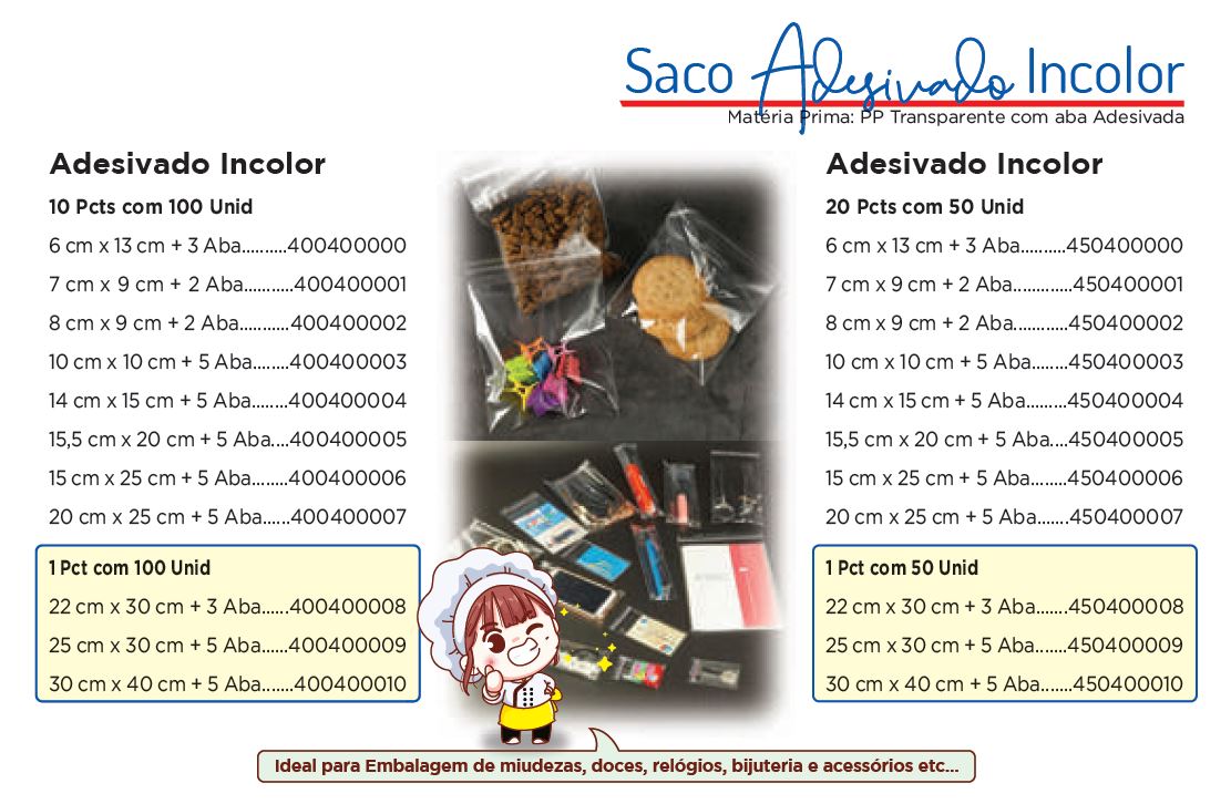 Saco Adesivado Incolor