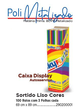 Caixa Display Autosserviço Sortido Liso Cores