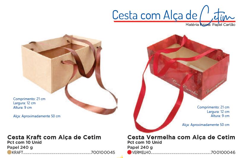 Cesta com Alça de Cetim