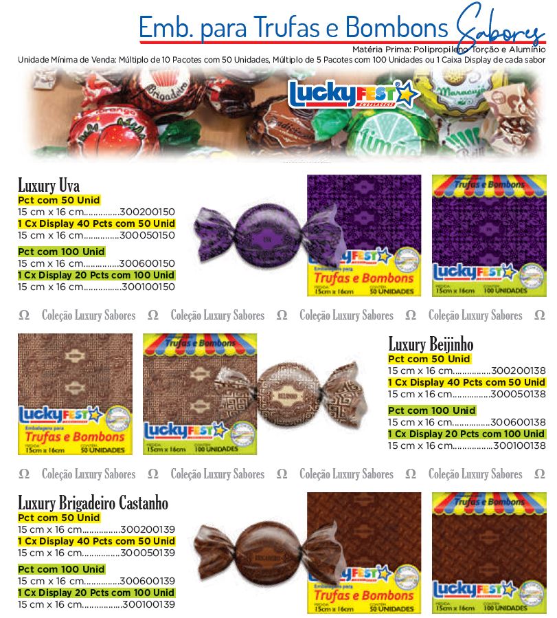 Emb. para Trufas e Bombons Sabores