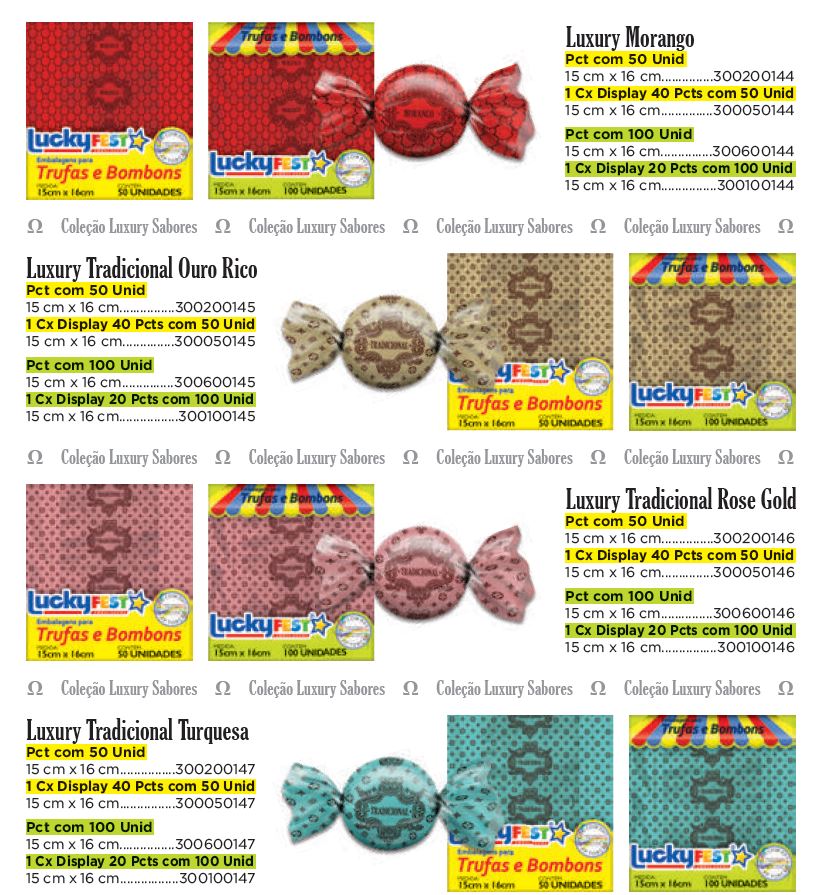 Emb. para Trufas e Bombons Sabores