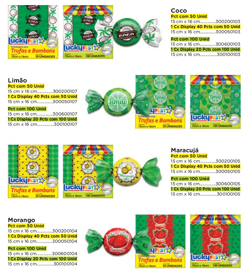 Emb. para Trufas e Bombons Sabores