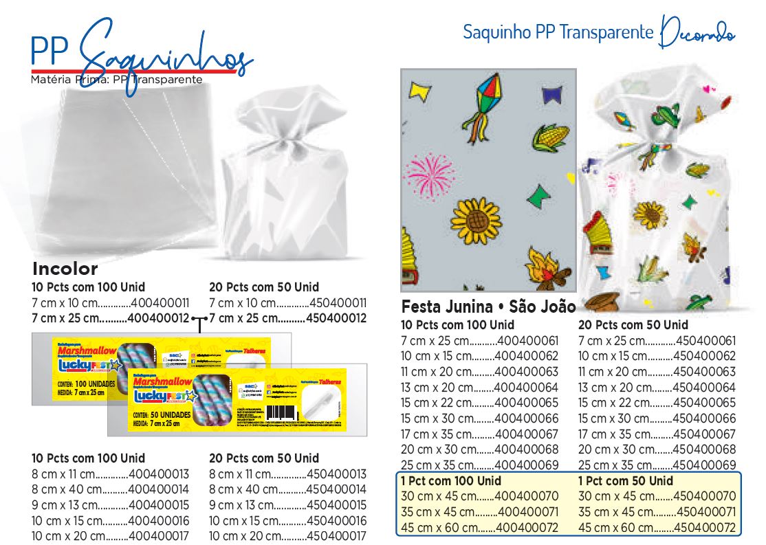 PP Saquinhos: Incolor e Decor