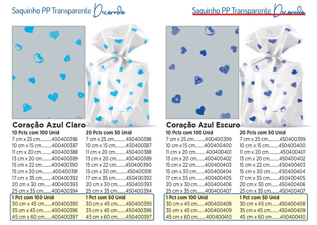 PP Saquinhos: Incolor e Decor