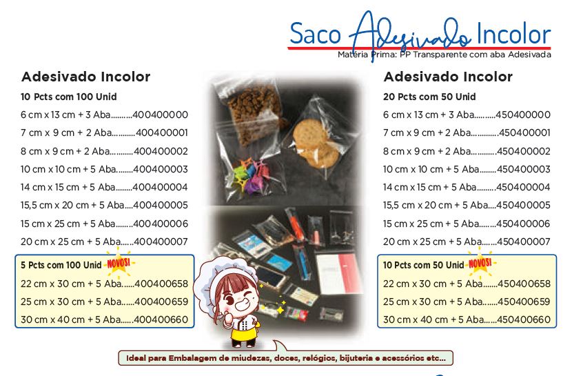 Saco Adesivado Incolor