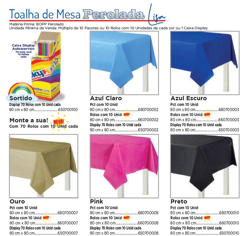 Toalha de Mesa Perolada Lisa